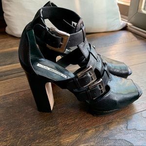Via Spiga Platform Black Strap Heel